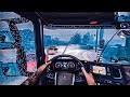 POV Driving Scania R730 V8 8x4 in Blizzard