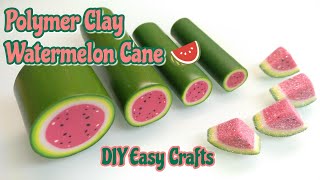 Polymer Clay Watermelon Cane : Watermelon Cane with Seeds Inside : DIY easy