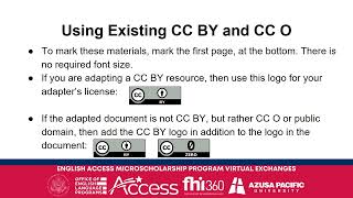 Introduction to Open Educational Resources and Creative Commons
