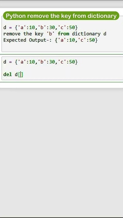 remove key from dictionary in python, python dictionary, programming, # ...