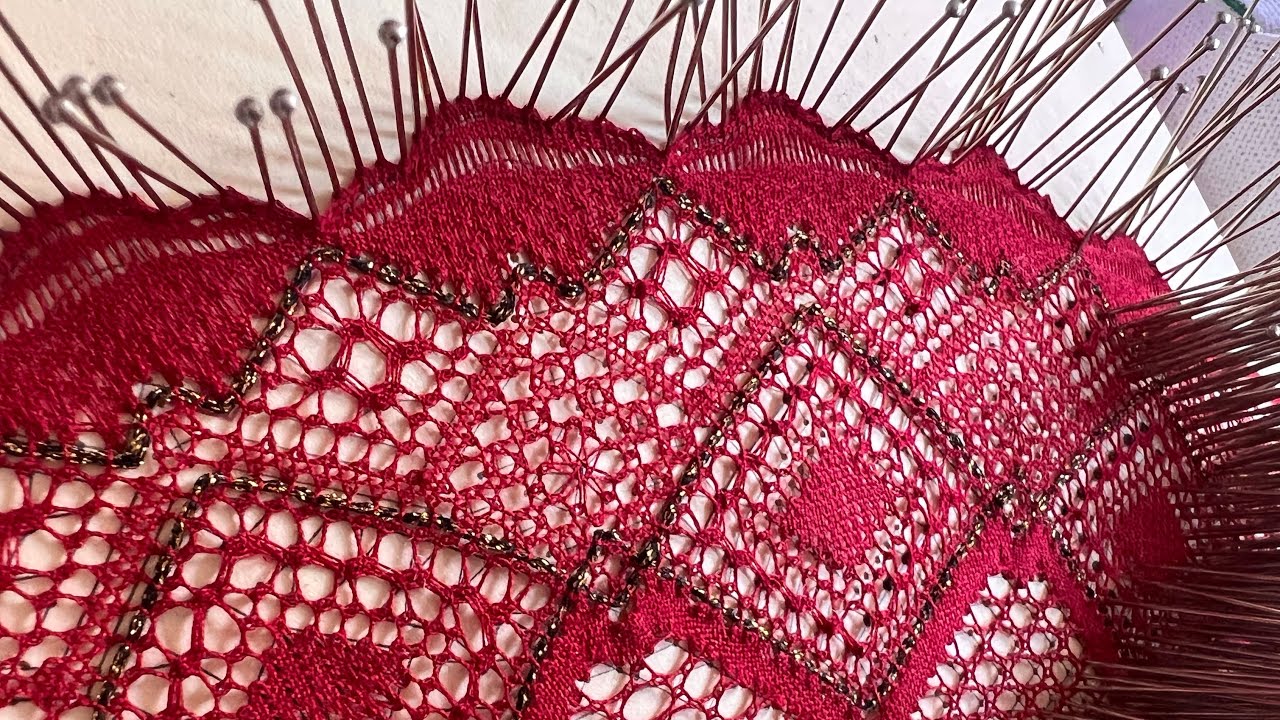 Como hacer la Onda Julia abanico 20 - encaje de bolillos Raquel M Adsuar Bolillotuber