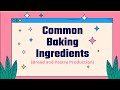Common baking ingredients  bread and pastry production