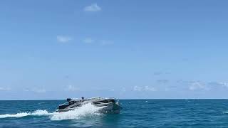 Hydrofoil testing for Pontoon Speed crossing from US to Bahamas with a VARA™ Foil conversion