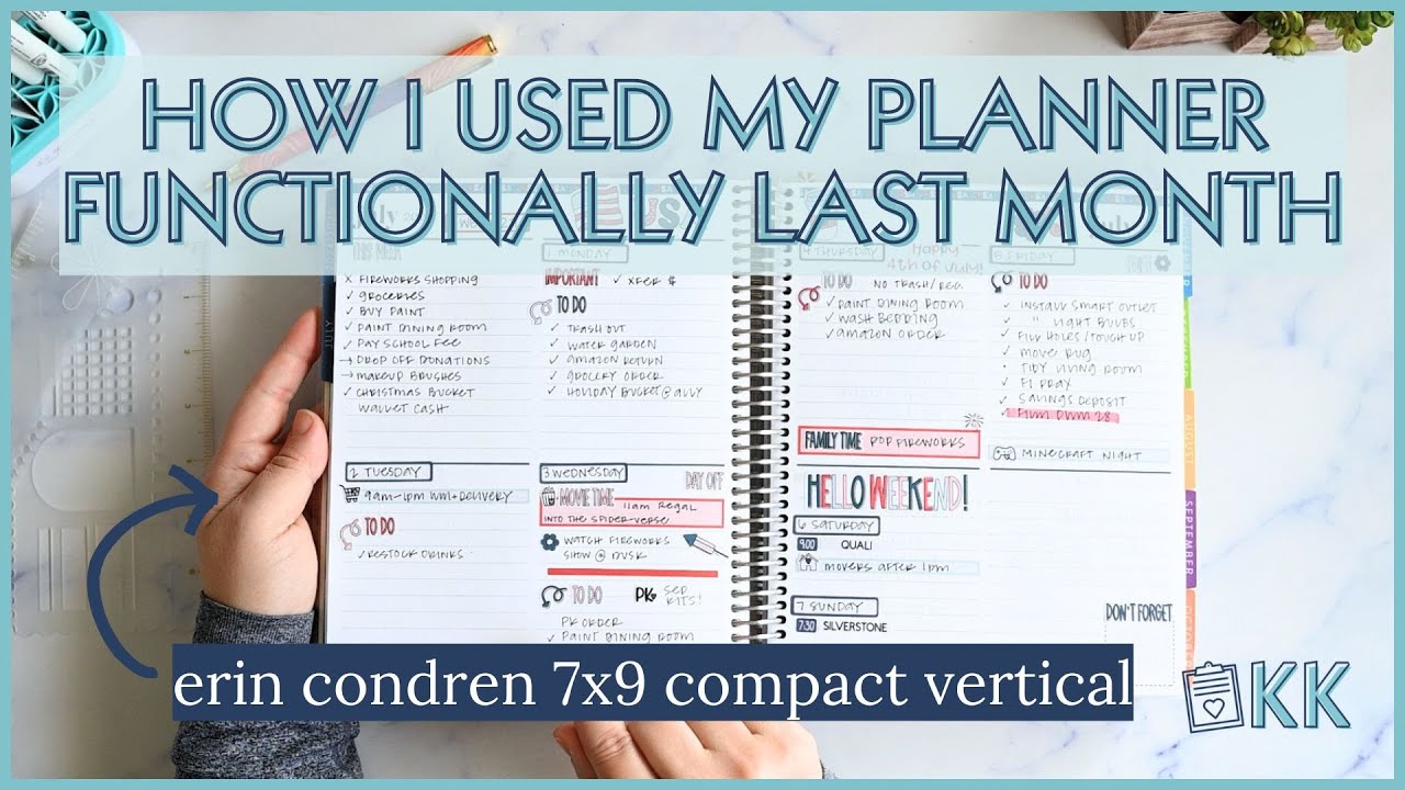 Erin Condren Functional Planner Flip Through How I Used 7x9 Compact ...