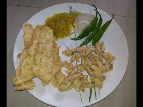 How to make Gujarati gathiya |  गुजराती फाफड़ा |  homemade Gujarati Fafda | farsan | ફાફ્ડા ગાંઠીયા | Indian Street Food (Khana pakana)