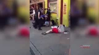 Fail Police - Handcuffed man escape from police officers after he's arrested