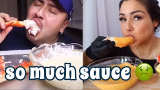 Mukbangers Dipping Their Food In Too Much Sauce