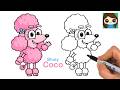 How to Draw Coco Poodle | Bluey | Cartoon Dog Relaxing Follow Along Drawing