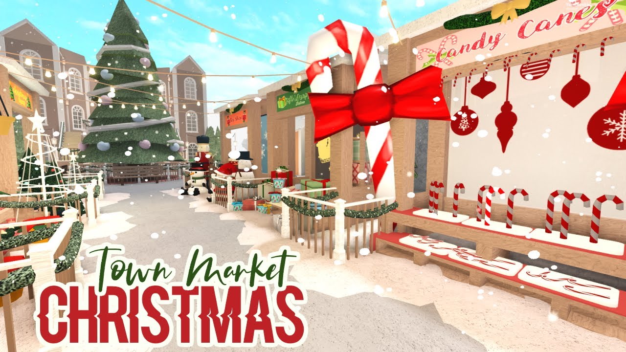 Bloxburg Christmas Town Market 2019 Christmas Update Youtube - roblox bloxburg christmas decals