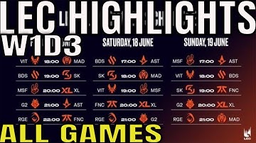 LEC Highlights ALL GAMES W1D3 Summer 2022 | Week 1 Day 3