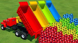 LOAD AND TRANSPORT SOCCER BALLS WITH FENDT TRACTORS AND TRUCKS  Farming Simulator 22