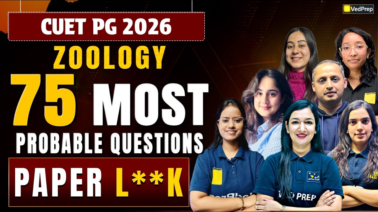 CUET PG Zoology 2026 🔥75 Most Probable Questions | Most Expected ...
