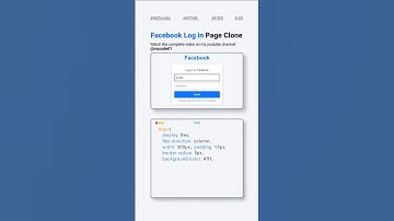 CSS Facebook Login Page Clone | MZCode01 🚀 #facebook #shorts #coding #css #hindi #webdesign