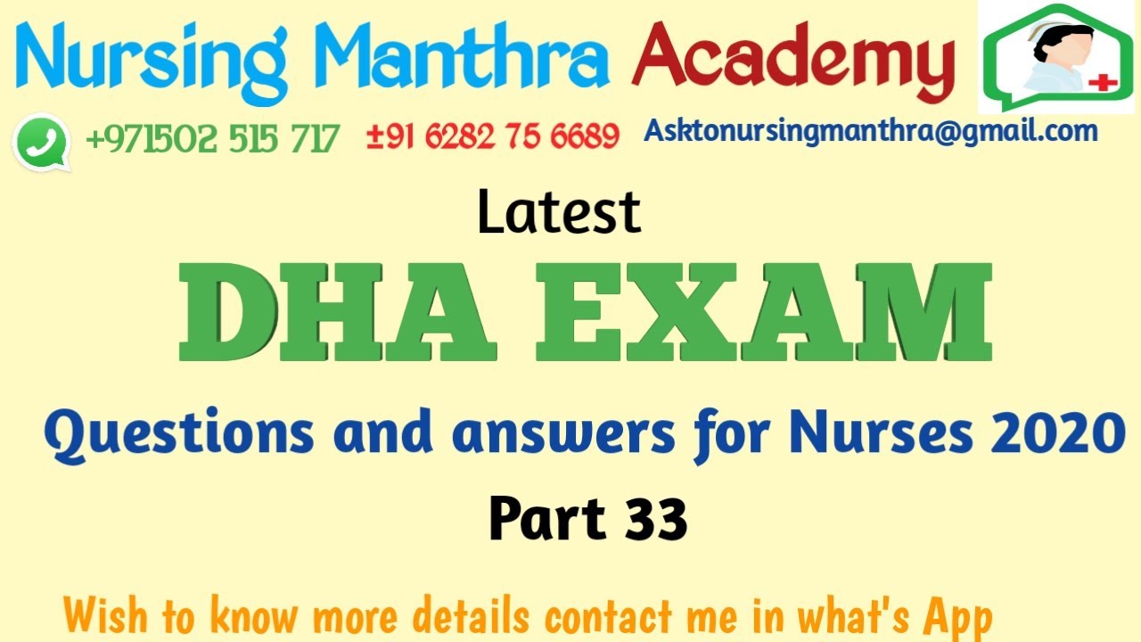 DHA Exam Questions For Nurses|Latest prometric exam questions|moh|haad ...
