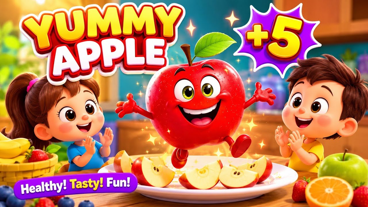 🍎 Yummy Apple Song for Kids | Apple on a Plate 🍽️ | Fun Nursery Rhyme ...
