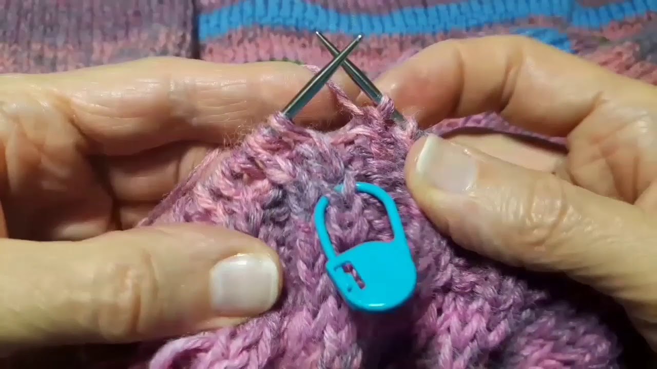 How to transition from 2x2 rib into 1x1 rib. Double Stockinette Stitch