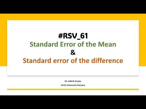 #RSV_61 Standard Error of the Mean & Standard error of the difference