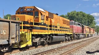 Indiana & Ohio Railway Train OWNS Norfolk Southern Main Line!  4 Locomotives On Fast Train & CSX