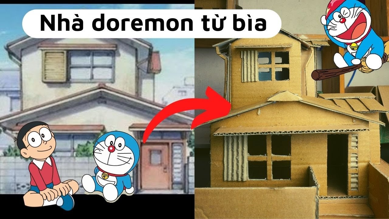 Làm nhà bằng giấy cát tông( carton) từ thùng sữa phần... - youtube