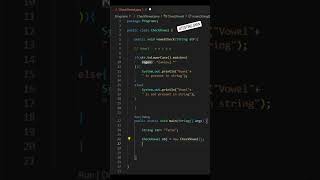 Java Program || Check For Vowel In String