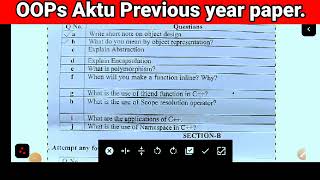 Information Object Oriented Programming Aktu Previous Year Paper|Oops Aktu|Unit 1| Unit 2| Unit 3|Unit 4|Unit 5 Guide