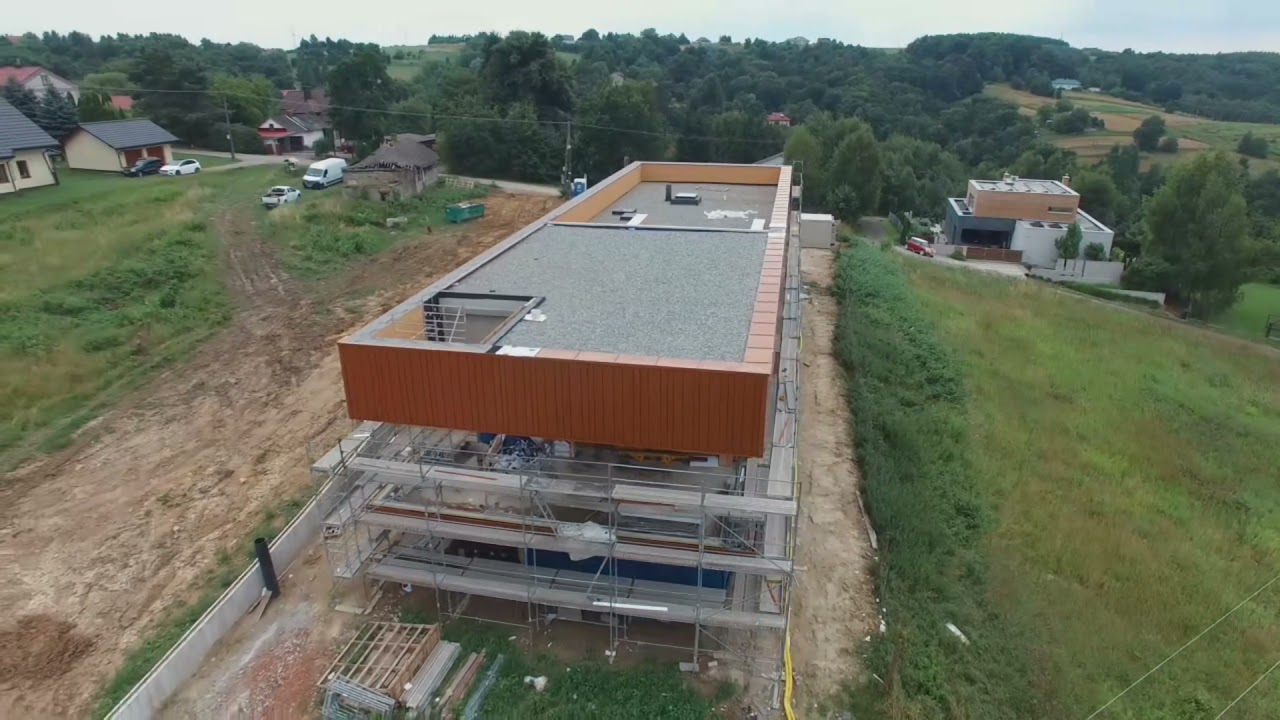 Fasada w trakcie realizacji -Panel SF (kieszeniowy)- blacha Prefa falzonal kolor-nowa miedz