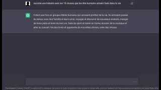 Gtp Chat Bot Une Histoire Avec Les 10 Choses Que Les Humains Aiment Le Plus