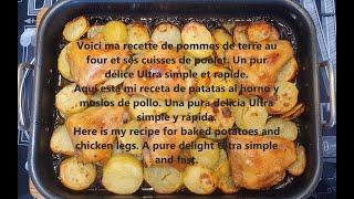 Recette pommes de terre au four cuisses poulet Asado de pollo Baked Potato Chicken Leg UHD GO2 4K