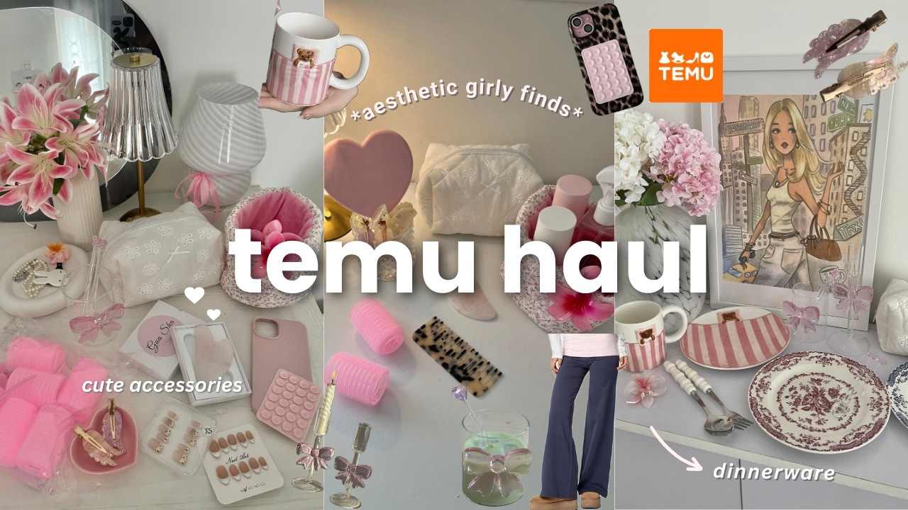 MASSIVE TEMU haul 🎀🫧!! buying only cute and aesthetic items from Temu