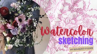 Playing in My Bouquet Journal II | Watercolor Floral Sketching