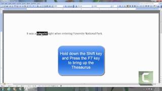 Beginning computer Word lessons  How to use the Thesaurus