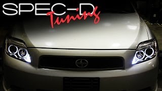 SPECDTUNING INSTALLATION VIDEO: 2005-2009 SCION TC HEAD LIGHTS / PROJECTOR HEAD LIGHTS