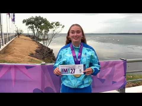 VIDEO: Zara Rozeboom ta ricibi su medaya di oro pa Aruba na Paraguay 
