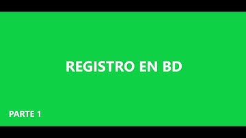 Registro en base de datos (JAVA) parte 1