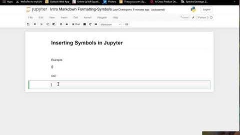 Video 12: Introduction markdown formatting - symbols