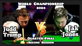 Judd Trump vs Jak Jones - World Championship Snooker 2024 - Quarter-Final - Second Session Live