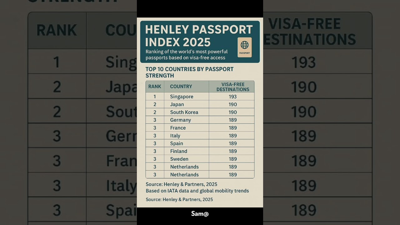 Henley passport world index 2025 