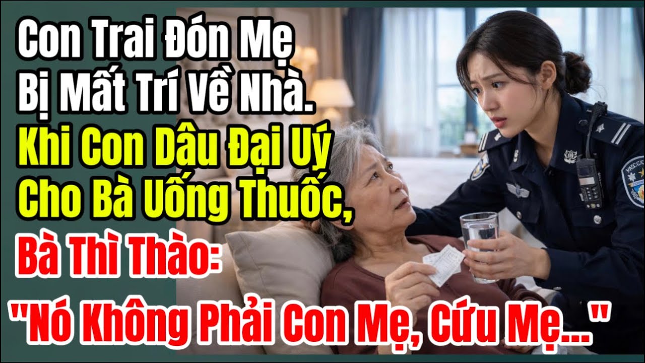 Ck Đón Mẹ Ck Bị Mất Trí Về Nhà.Khi Vợ Đại Uý Cho Bà Uống Thuốc, Bà Thì Thào: 