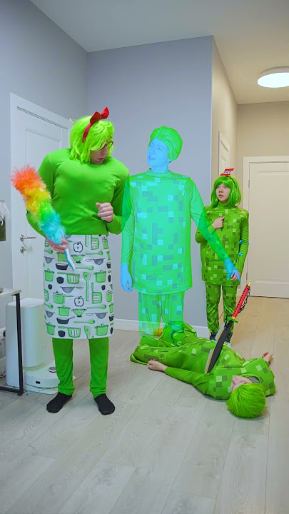 My adopted family Creeper Minecraft in real life! #minecraft #memes #funny