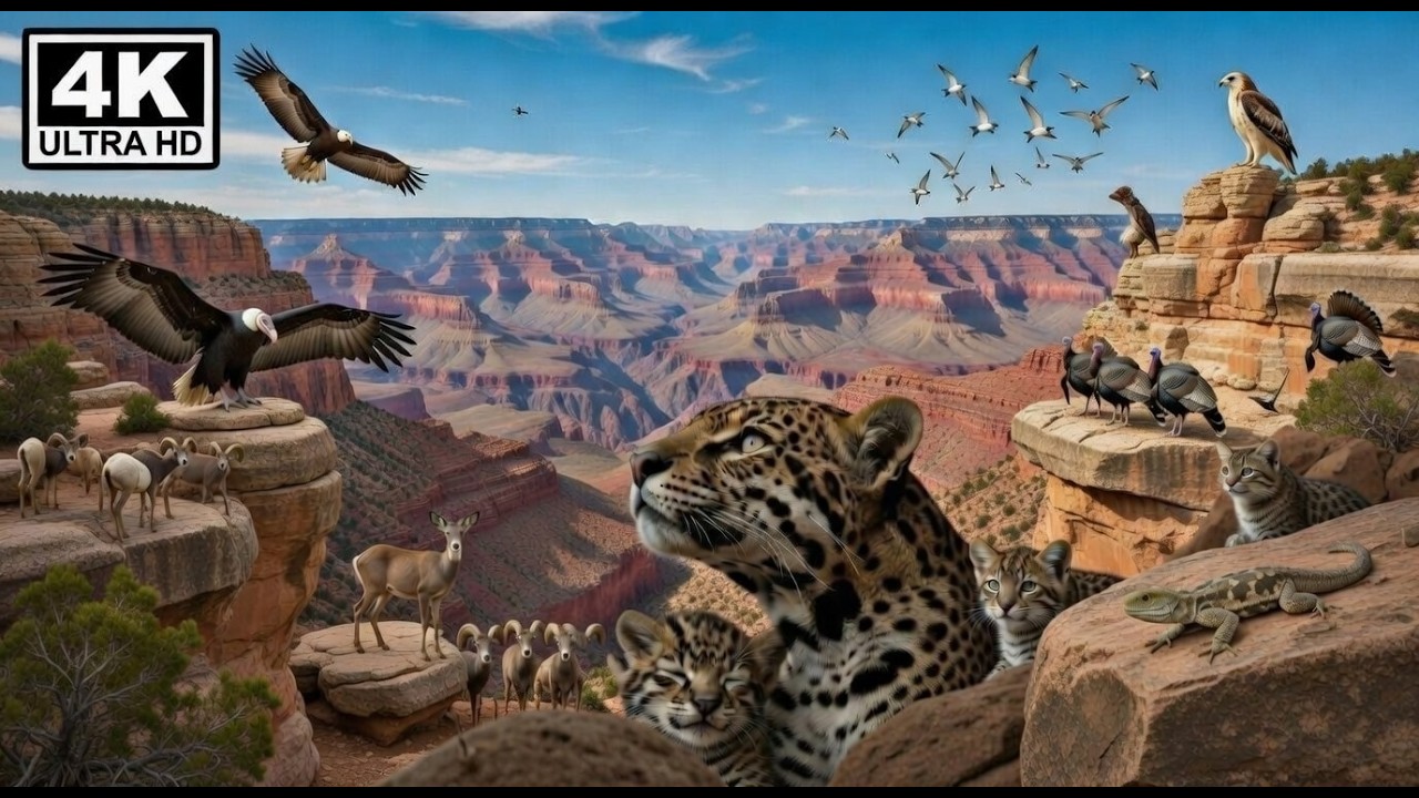 Relax in the Grand Canyon National Park: Mountain Lion, Coyote, California Condor (Cute Moments)