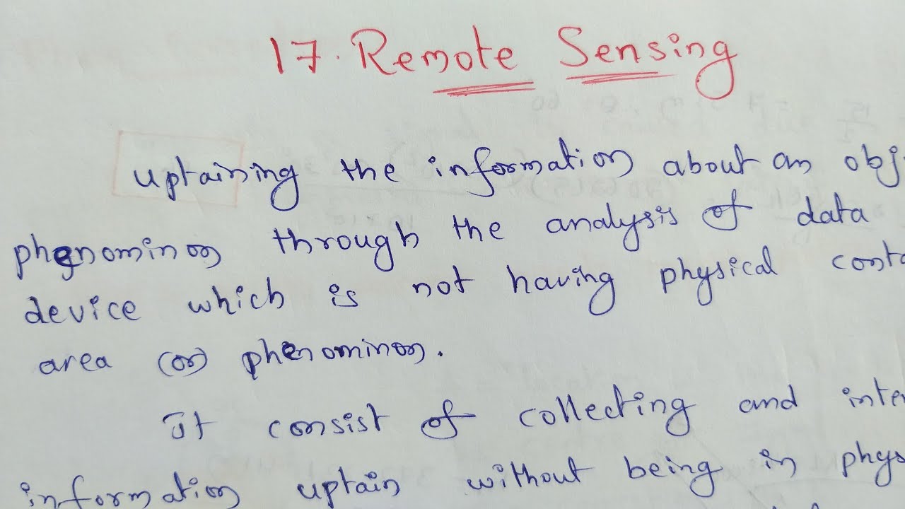 Remote Sensing || Types Of Remote Sensing - YouTube