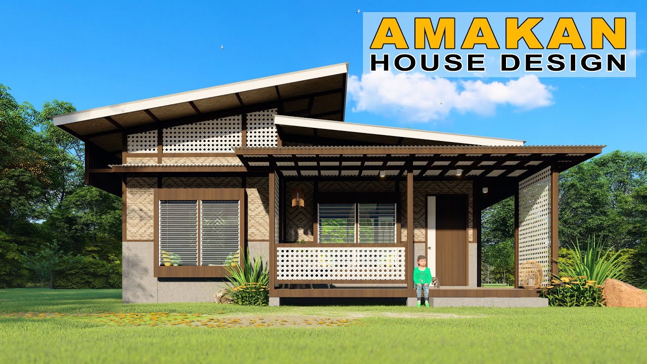 Amakan House Design Half Concrete Native Bungalow House Youtube