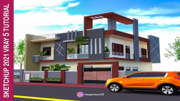 House Exterior design sketchup 2022 + vray 6 | vray render