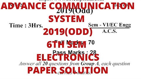 Advance Communication System 2019 (ODD) Paper Solution