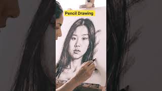Pencil portrait 😍💫👍#girl #sketchbook #portrait #picsart #drawing #draw #colors #blackpink #white #