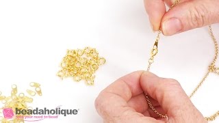 50 Chain Tabs Silver Necklace Ends Bracelet Ends Connectors Hook 