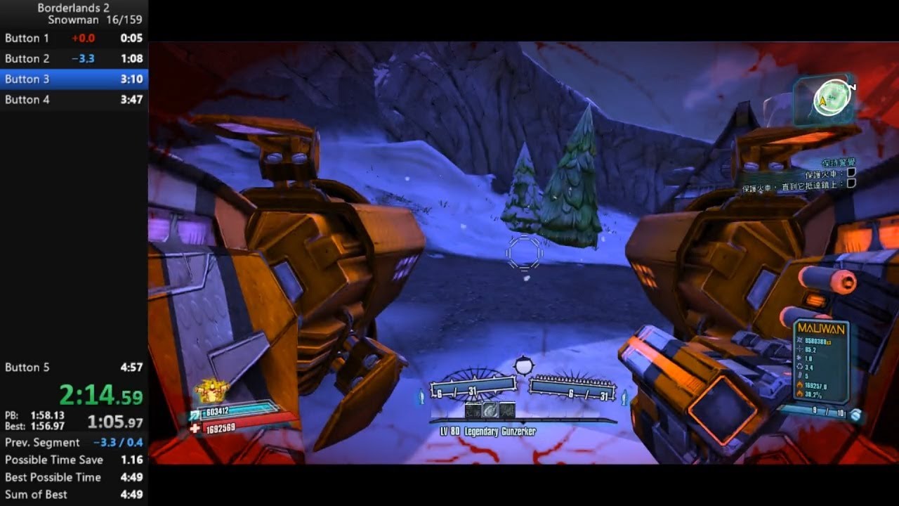 Borderlands 2 Snowman DLC geared speedrun in 456 YouTube