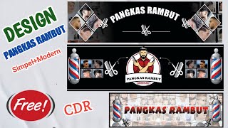 CARA MEMBUAT SPANDUK BARBERSHOP ~FREE DOWNLOAD CDR~ Mudah Dan Cepat