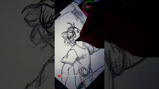 inking a comic panel #workinprogress #comicart #wip #makingcomics