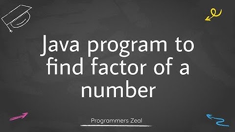 Java program to find factor of a number